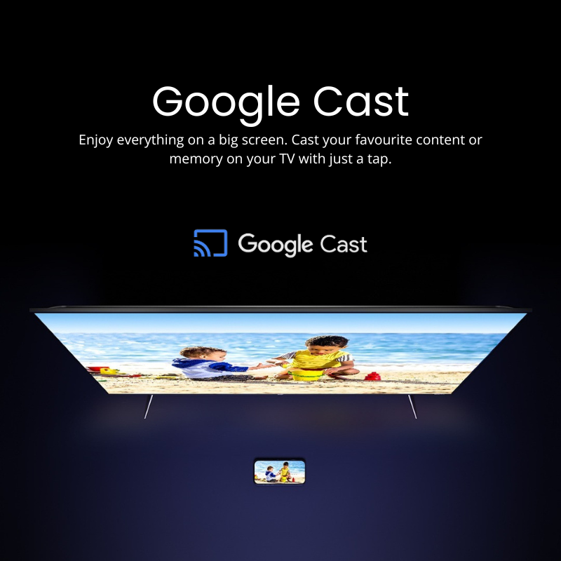 DACS Crystal Premium 32" QLED Google TV with 24W Dolby Audio & 1.5 GB RAM (Metallic Bezel Less,2025)