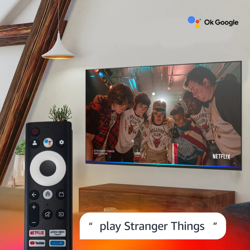 DACS Crystal Premium 32" QLED Google TV with 24W Dolby Audio & 1.5 GB RAM (Metallic Bezel Less,2025)