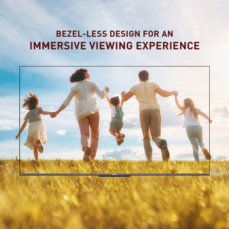 DACS Crystal Premium 32" QLED Google TV with 24W Dolby Audio & 1.5 GB RAM (Metallic Bezel Less,2025)